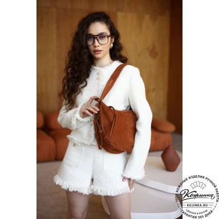 Женская кожаная сумка "Техас" (коричневый нубук)